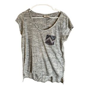 Grey T-shirt with cut out in back